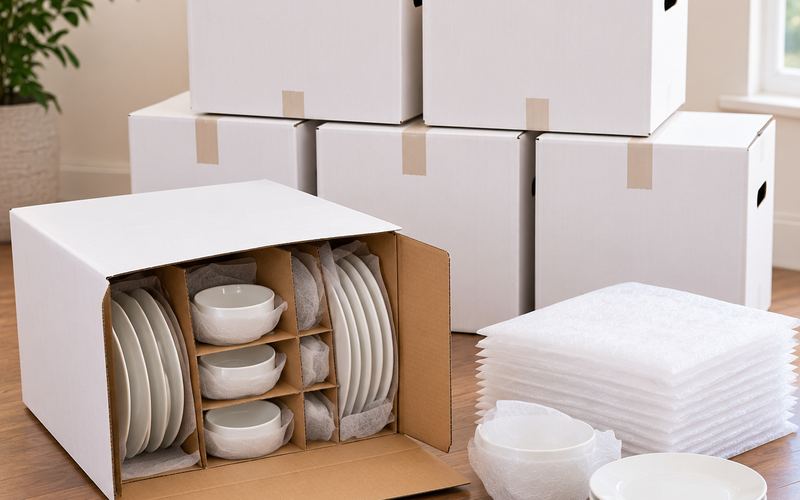 Dish packing kit with dividers (6 sets)