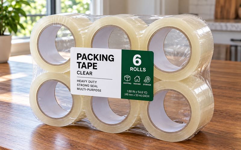 Duck HD heavy-duty packing tape (6 rolls)